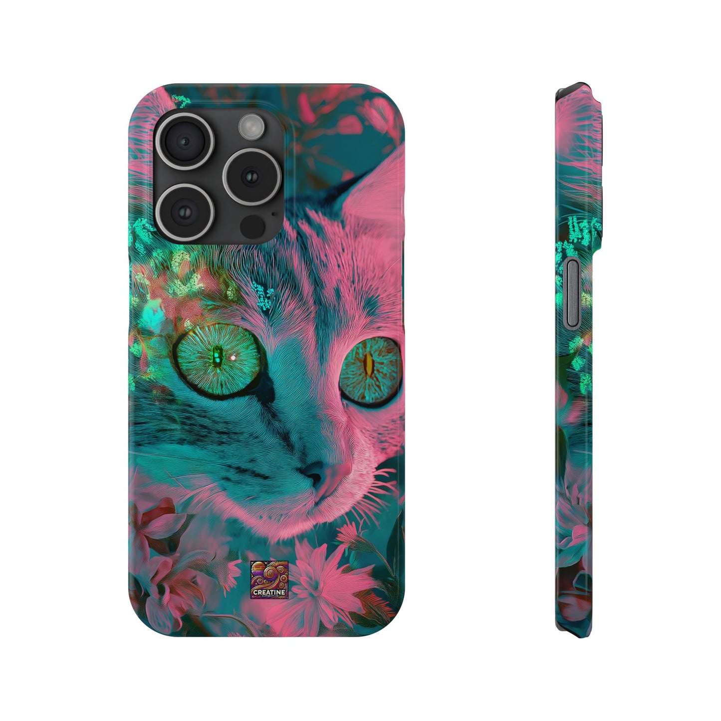 Psychedelic cat Phone Cases