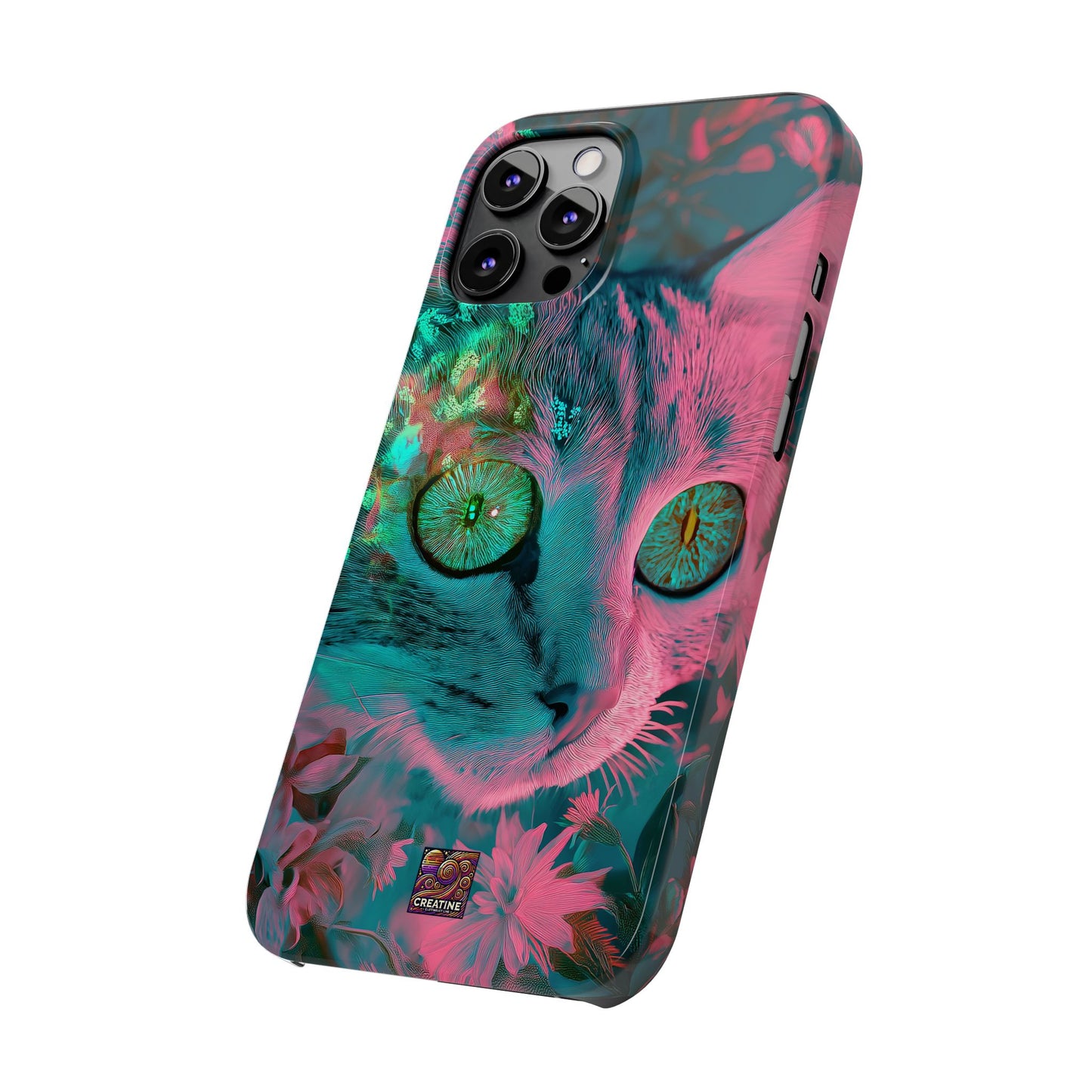 Psychedelic cat Phone Cases