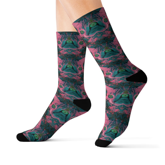 Psychedelic cat Socks